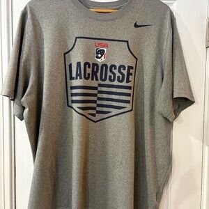 Nike Gray USA Lacrosse Short Sleeve Tee